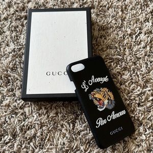Gucci Black Coated Canvas L'Aveugle Par Amour iPhone 6 Case